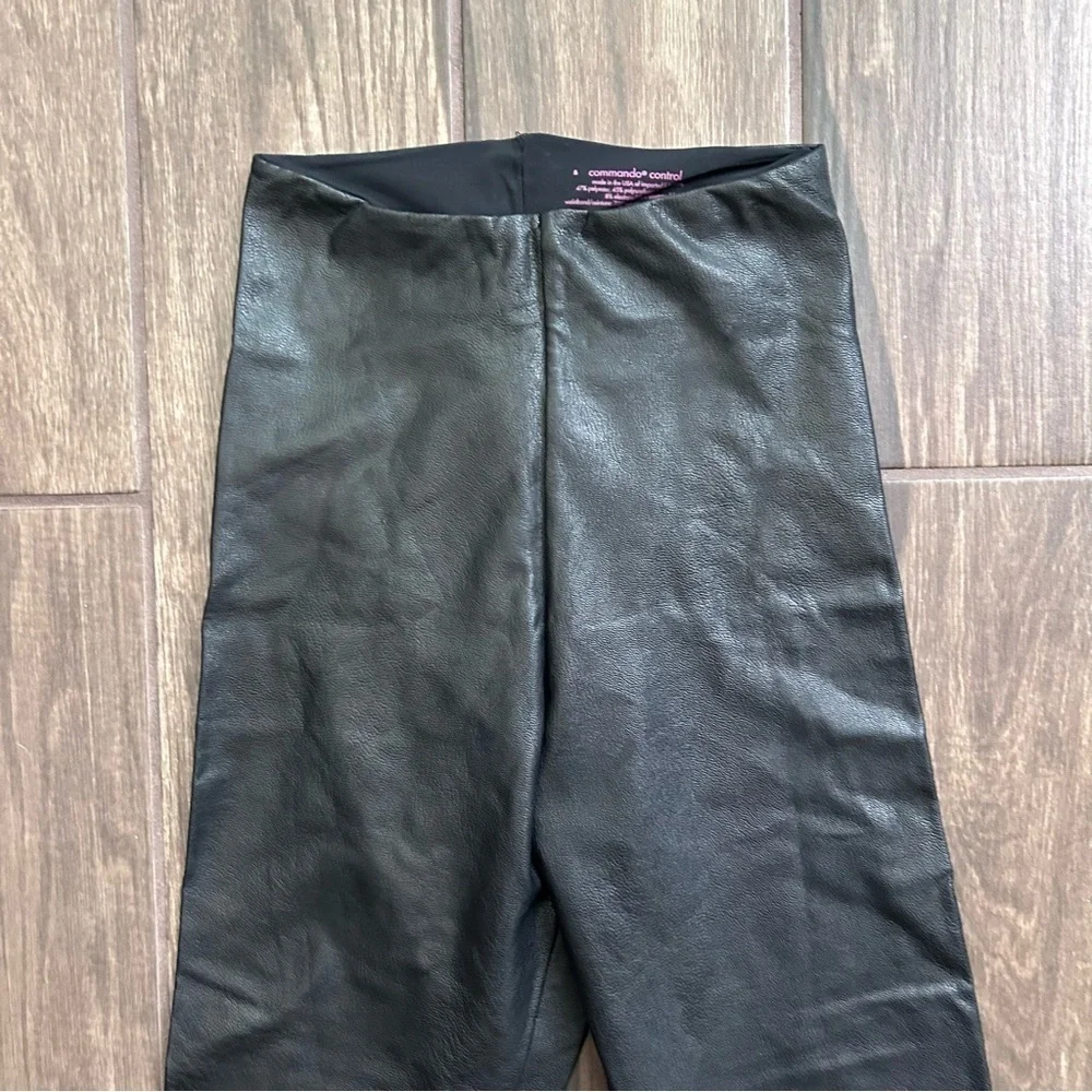 Commando Perfect Control High Rise Faux Leather Leggings in Black Sz S
